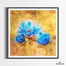 Premium Art Print Blue Anemone in Watercolors, by Dreamframer Art - £35.02 GBP+