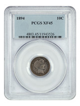 1894 10C PCGS XF45 - $254.63