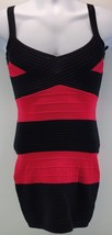 AR) G by Guess Sleeveless Tank Top Black Red Striped Stretch Dress Medium - £19.46 GBP