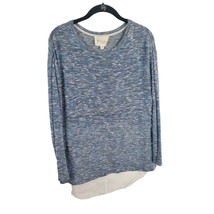 Two By Vince Camuto Blouse Small Womens Blue Long Sleeve Crew Neck Pullover Casu - £13.99 GBP