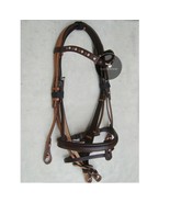 Brown Leather Horse Bridle with Matching Clear Crystal Browband and Soft Padded  - $70.00