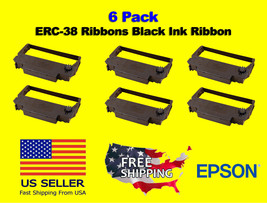 6 Pack - Epson ERC-30 / ERC-34 / ERC-38 Ribbons Black Ink Ribbon ERC30/34/38 - $12.86