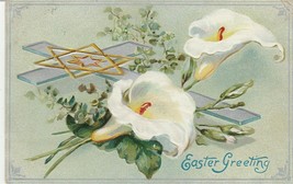Vintage Postcard Easter Lilies Cross Star Raphael Tuck 1909 Embossed - £5.54 GBP