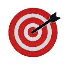 Bullseye Target Embroidered Applique Iron On Patch 2.5&quot; x 2.5&quot; Dartboard Center  - £5.79 GBP