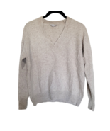 Everlane Women&#39;s Size Medium 100% Cashmere V Neck Beige Pullover Sweater - £28.12 GBP