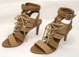 CHLOE Brown Ankle Strap High Heeled Sandals with Laces at Front - Size 7 - £316.33 GBP