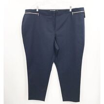 Calvin Klein Womens Cropped Pants Blue High Rise Stretch Flat Front Plus... - $24.00