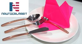 Al-Nurayn Stainless Steel &amp; Copper Cutlery Dinning  Table Set 6 By NauticalMart - £111.11 GBP