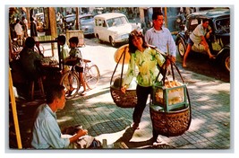 Sidewalk Vendor Saigon Vietnam UNP Chrome Postcard V3 - $2.92