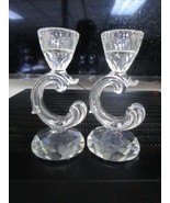 Swarovski pair candleholders crystal 5&quot; - $74.25