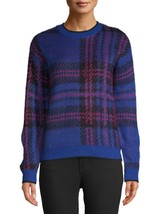 Time And Tru Women&#39;s Brushed Plaid Pull Over Sweater XX-LARGE (20) Royal... - £21.56 GBP