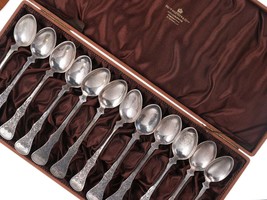 Antique Swedish 830 silver demitasse spoon set - $292.05