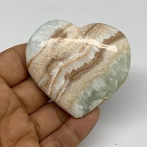92g, 2.2&quot;x2.4&quot;x0.7&quot; Caribbean Calcite Heart Gemstones @Afghanistan,B33658 - £18.48 GBP