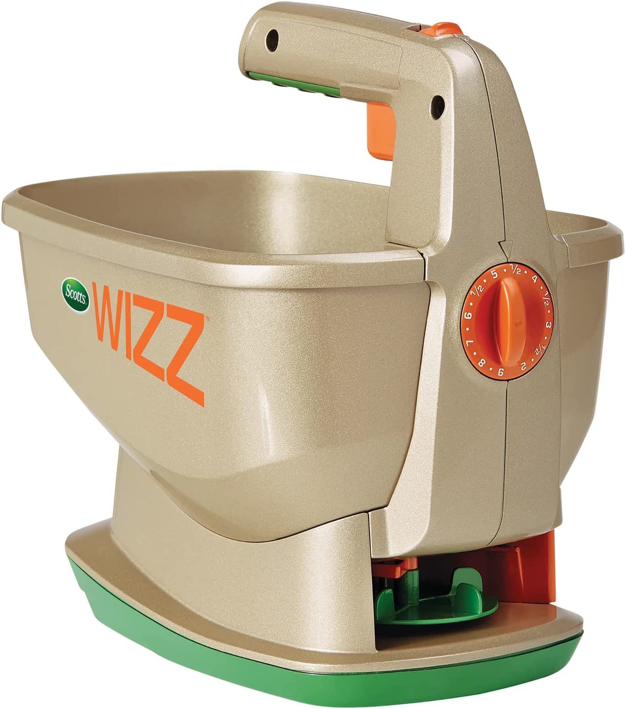 Use Scotts Wizz Spreader, A Portable Power Spreader That Can Cover Up To, Round. - $38.94