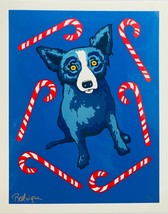 George Rodrigue &quot;Blue Dog With Candy Canes&quot; Silkscreen On Paper H/S &amp; Numbered - £1,794.95 GBP