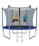 14 Feet Jumping Exercise Recreational Bounce Trampoline with Safety Net ... - €473,21 EUR