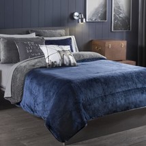 Alaska Navy Blue Blanket With Sherpa Very Softy Thick And Warm Queen Size - $69.29