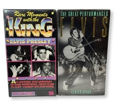 Elvis Presley VHS Lot of 2 - Rare Moments &amp; Great Performances Center Stage NEW - £37.99 GBP