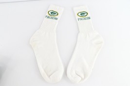 Vtg 90s NFL Green Bay Packers Football Spell Out Cotton Crew Socks White Large - £31.50 GBP