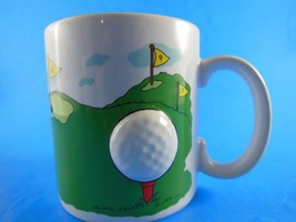 Vintage  Golf Mug with 3 D Golf Ball on Tee Coffee Mug Cup Russ - $7.91