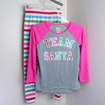 Sleep On It Team Santa 2pc Girl&#39;s M Holiday Christmas Pajama Top Legging... - $4.88