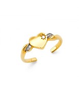 14K Two Tone Heart &amp; CZ Toe Ring - $348.75 CAD