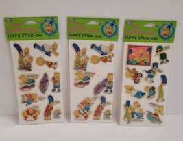 Vintage Lot of 3 Packs 1990 The Simpsons Puffy Stick-Ons Stickers Sealed... - £35.60 GBP