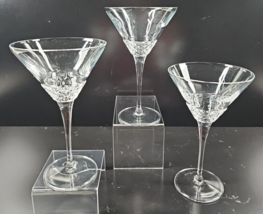 (3) Luigi Bormioli Roma 1960 Martini Glasses Set Crystal Clear Elegant I... - $33.63