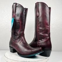 NEW Lane EMMA JANE Black Cherry Cowboy Boots Womens 11 Leather Western S... - £130.10 GBP