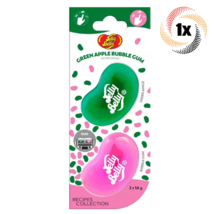 1x Pack Jelly Belly Duo Green Apple Bubblegum Scented Car Vent Air Freshener - $11.97