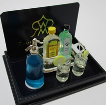 Gin &amp; Tonic Set Reutter 1.853/5 Siphon Glasses Irish Rose DOLLHOUSE Mini... - £27.19 GBP
