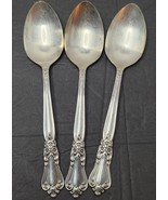 1950&#39;s 3 Silver Plate Wm Rogers Oneida Sectional Valley Rose Soup Spoons - £20.65 GBP
