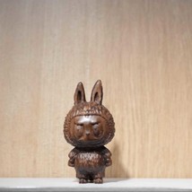 Zimomo Figurine Artisanal Wooden Labubu Friend Home Décor Spiked Tail Th... - $110.19 CAD