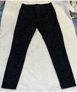 Wm. US 6 EUR 36 H&amp;M Divided Velvet Baroque-Print Pants Black W 27 Inseam... - $40.21 CAD