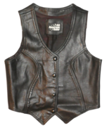 All American Rider Vintage Black Leather Vest - $40.50 CAD