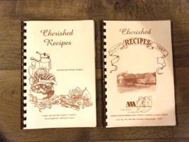 2 Pennsylvania Cookbooks - VTG! Cherished Recipes Methodist &amp; Senior Center NICE - £19.51 GBP