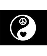 YIN YANG Peace Heart Love Vinyl Decal Car Wall Laptop Sticker CHOOSE SIZ... - £2.20 GBP+