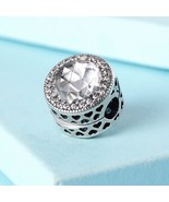 925 Sterling Silver Radiant Hearts Clip Charm with Clear CZ Clip Charm  - $25.38 CAD