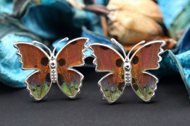 Navia Jewelry Butterfly Wings Urania ripheus Cufflinks HNCU-1R - £67.85 GBP