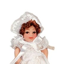 Dollhouse Doll Dressed Country Baby Girl G7664 Porcelain Miniature White... - £4.91 GBP