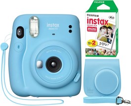 Fujifilm Instax Mini 11 Instant Camera Sky Blue + Minimate Custom Case + Fuji - £111.98 GBP