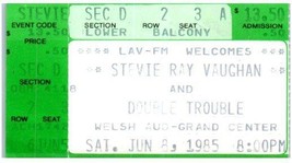 Vintage Stevie Ray Vaughan Ticket Stub June 8 1985 Grand Rapids Michigan - £35.60 GBP