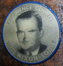 1960 Richard Nixon Henry Lodge VERI-VUE Lenticular Political Badge President Pin - £7.87 GBP