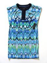 NWT LAUNDRY by Shelli Segal Split Neck Blue Oval Print Jersey Shift Dress S $138 - £14.75 GBP