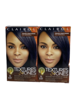 2-Clairol Textures &amp; Tones Permanent Hair Color 1B Silken Black - £12.46 GBP