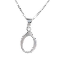 Sterling Silver Initial Charm Necklace, Letter O, 20&quot; Chain - £16.20 GBP