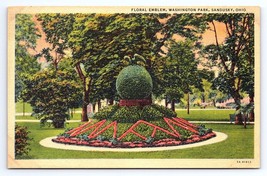 Postcard Floral Emblem in Washington Park, Sandusky Ohio OH - £3.59 GBP