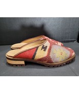 Turkish Kilim 100% Wool Embroidered Carpet Mules Shoes Women&#39;s 6 Indie B... - $35.12 CAD