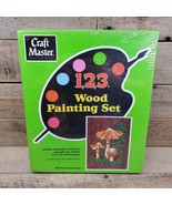 Craft Master 1,2,3 Wood Painting Set 1054 Mushroom Garden 6X8 VTG New Se... - £19.74 GBP