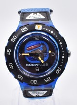 Swatch Access Snow Pass Watch Quartz Blue Vintage 90s FOR PARTS - £53.53 GBP